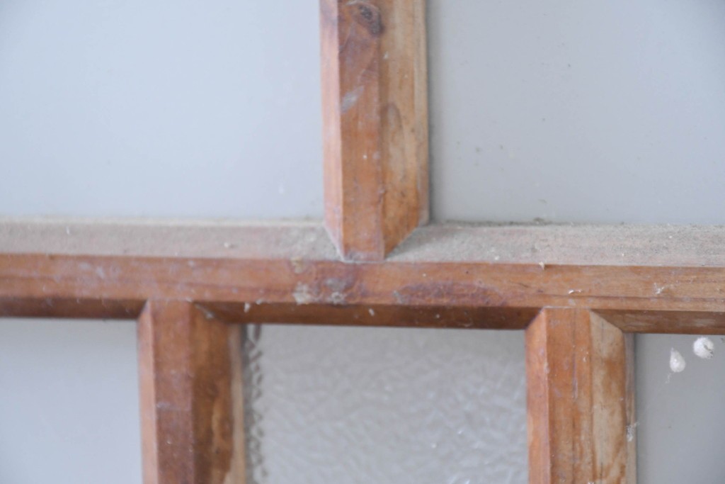 アンティーク建具　昭和初期　大正ロマンの雰囲気を高めるガラス戸3枚セット　(R-083407)