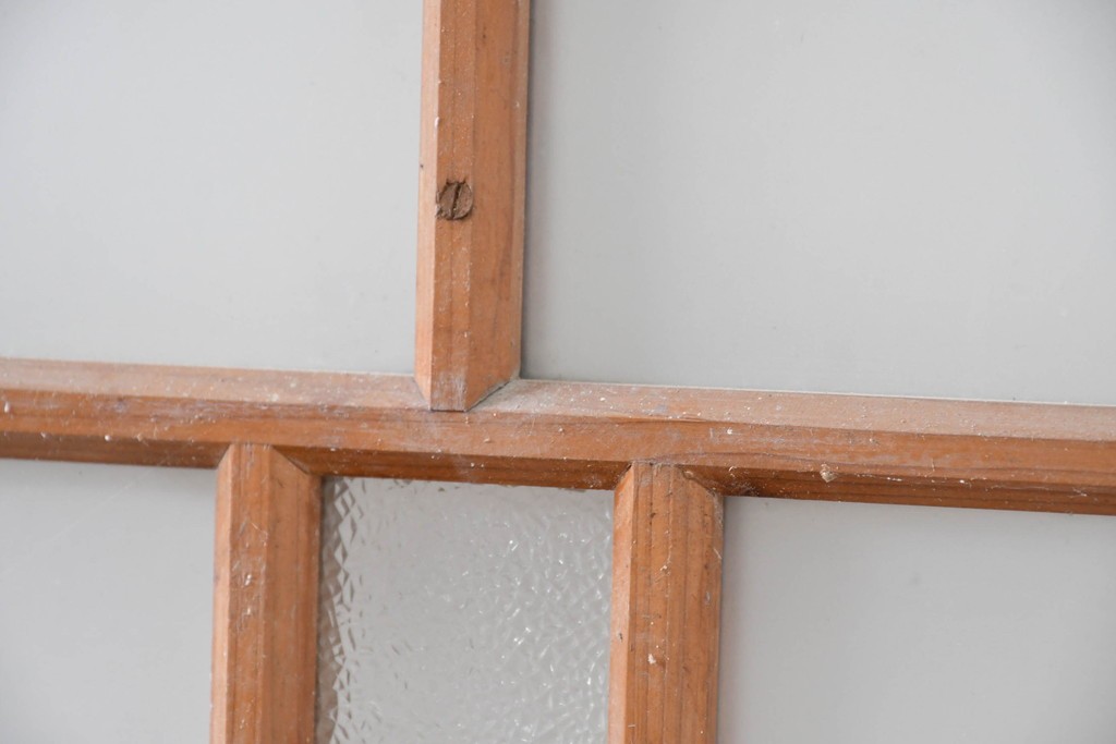 アンティーク建具　昭和初期　大正ロマンの雰囲気を高めるガラス戸3枚セット　(R-083407)