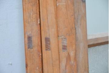 アンティーク建具　昭和初期　大正ロマンの雰囲気を高めるガラス戸3枚セット　(R-083407)