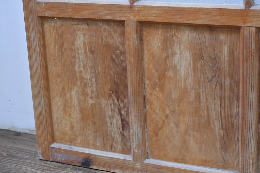 アンティーク建具　昭和初期　大正ロマンの雰囲気を高めるガラス戸3枚セット　(R-083407)