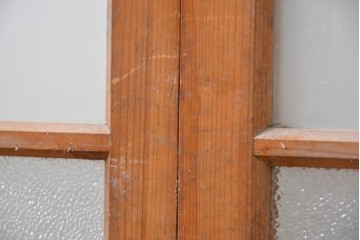 アンティーク建具　昭和初期　大正ロマンの雰囲気を高めるガラス戸3枚セット　(R-083407)