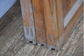 アンティーク建具　昭和初期　大正ロマンの雰囲気を高めるガラス戸3枚セット　(R-083407)