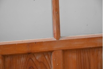 ヴィンテージ建具　昭和中期　素朴な格子デザインのガラス戸4枚セット　(R-083408)