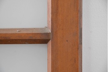 ヴィンテージ建具　昭和中期　素朴な格子デザインのガラス戸4枚セット　(R-083408)