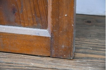 ヴィンテージ建具　昭和中期　素朴な格子デザインのガラス戸4枚セット　(R-083408)