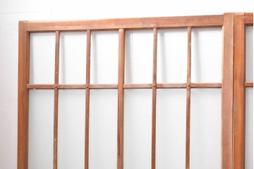 ヴィンテージ建具　昭和中期　ひし形を描く格子意匠のガラス戸4枚セット　(R-083409)