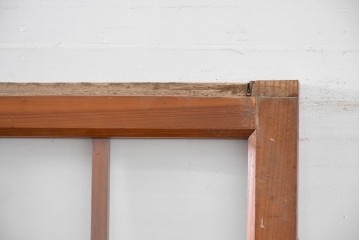 ヴィンテージ建具　昭和中期　ひし形を描く格子意匠のガラス戸4枚セット　(R-083409)