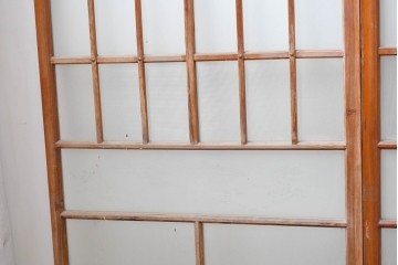 ヴィンテージ建具　昭和中期　ひし形を描く格子意匠のガラス戸4枚セット　(R-083409)