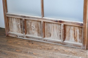 ヴィンテージ建具　昭和中期　ひし形を描く格子意匠のガラス戸4枚セット　(R-083409)