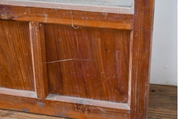 ヴィンテージ建具　昭和中期　ひし形を描く格子意匠のガラス戸4枚セット　(R-083409)