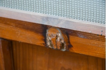 ヴィンテージ建具　昭和中期　ひし形を描く格子意匠のガラス戸4枚セット　(R-083409)