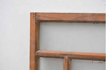 アンティーク建具　大正ロマン　おしゃれなカフェ風インテリアにぴったりなフィックス窓1枚(明かり取り、明り取り、FIX窓、ガラス窓、嵌め殺し)(R-083410)