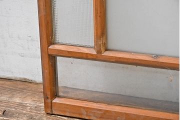 アンティーク建具　大正ロマン　おしゃれなカフェ風インテリアにぴったりなフィックス窓1枚(明かり取り、明り取り、FIX窓、ガラス窓、嵌め殺し)(R-083410)