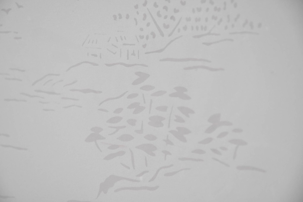 ヴィンテージ建具　昭和中期　ひし形を描く格子意匠のガラス戸4枚セット　(R-083411)