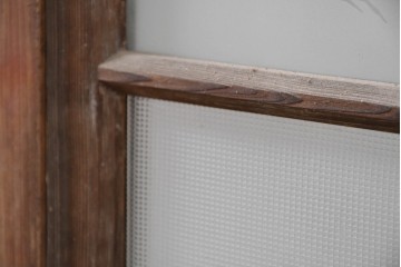 ヴィンテージ建具　昭和中期　ひし形を描く格子意匠のガラス戸4枚セット　(R-083411)