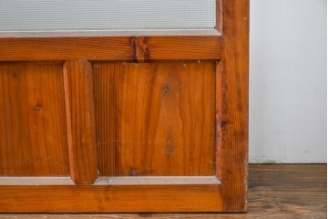 ヴィンテージ建具　昭和中期　ひし形を描く格子意匠のガラス戸4枚セット　(R-083411)