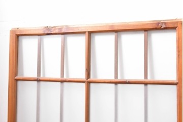 ヴィンテージ建具　昭和中期　ひし形を描く格子意匠のガラス戸4枚セット　(R-083411)