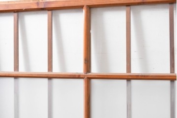 ヴィンテージ建具　昭和中期　ひし形を描く格子意匠のガラス戸4枚セット　(R-083411)