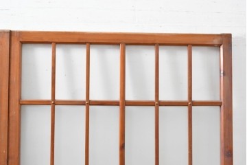 ヴィンテージ建具　昭和中期　和の雰囲気を引き立てるガラス戸2枚セット　(R-083412)