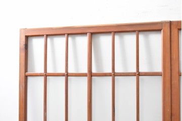 ヴィンテージ建具　昭和中期　和の雰囲気を引き立てるガラス戸2枚セット　(R-083412)