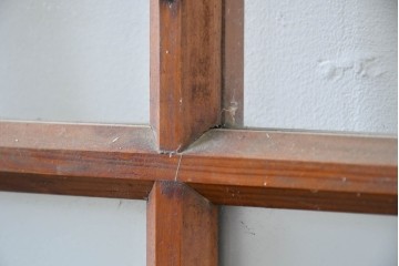 ヴィンテージ建具　昭和中期　和の雰囲気を引き立てるガラス戸2枚セット　(R-083412)