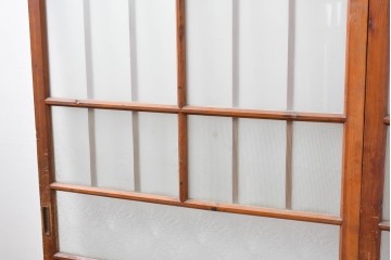 ヴィンテージ建具　昭和中期　和の雰囲気を引き立てるガラス戸2枚セット　(R-083412)