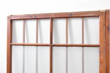 ヴィンテージ建具　昭和中期　和の雰囲気を引き立てるガラス戸2枚セット　(R-083412)