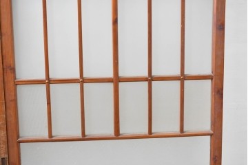 ヴィンテージ建具　昭和中期　和の雰囲気を引き立てるガラス戸2枚セット　(R-083412)