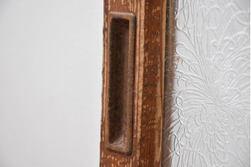 ヴィンテージ建具　昭和中期　和の雰囲気を引き立てるガラス戸2枚セット　(R-083412)