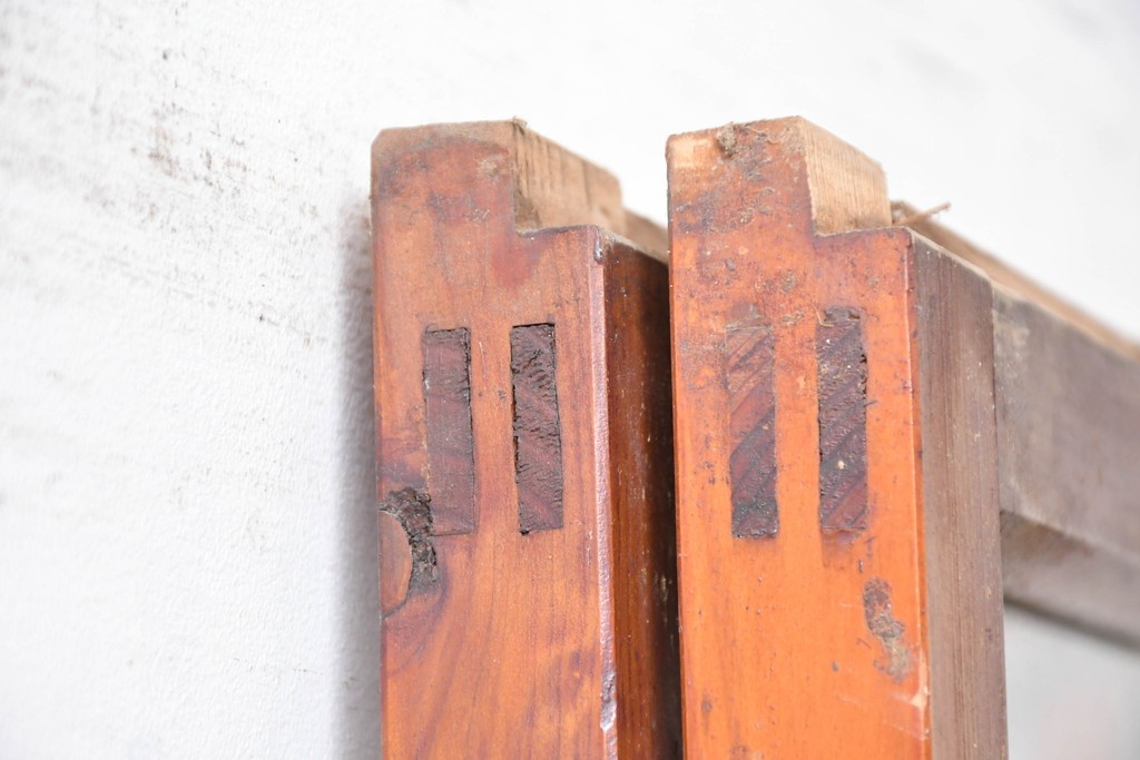 ヴィンテージ建具　昭和中期　和の雰囲気を引き立てるガラス戸2枚セット　(R-083412)