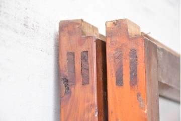 ヴィンテージ建具　昭和中期　和の雰囲気を引き立てるガラス戸2枚セット　(R-083412)