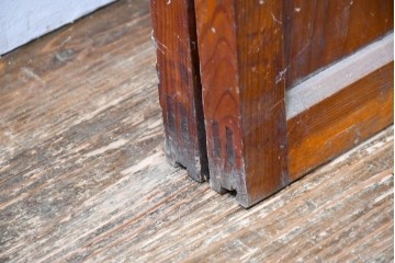 ヴィンテージ建具　昭和中期　和の雰囲気を引き立てるガラス戸2枚セット　(R-083412)