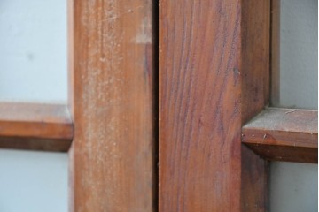 ヴィンテージ建具　昭和中期　和の雰囲気を引き立てるガラス戸2枚セット　(R-083412)