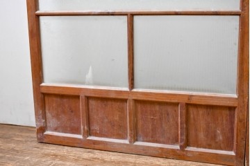ヴィンテージ建具　昭和中期　和の雰囲気を引き立てるガラス戸2枚セット　(R-083412)
