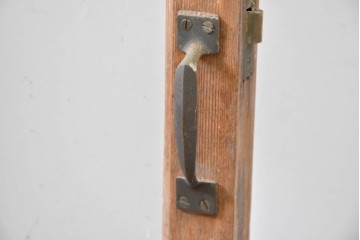 アンティーク建具　昭和初期　大正ロマン　幾何学的な意匠が目を引くガラス入りドア1枚　(R-083413)