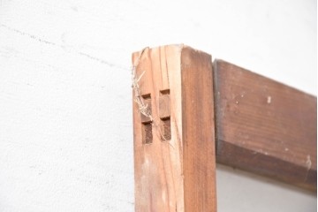 アンティーク建具　昭和初期　大正ロマン　幾何学的な意匠が目を引くガラス入りドア1枚　(R-083413)