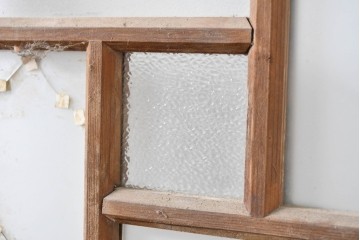 アンティーク建具　昭和初期　大正ロマン　幾何学的な意匠が目を引くガラス入りドア1枚　(R-083413)