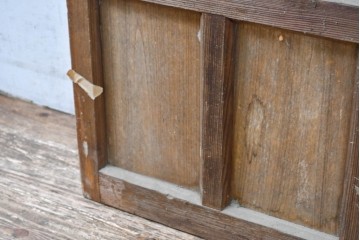 アンティーク建具　昭和初期　大正ロマン　幾何学的な意匠が目を引くガラス入りドア1枚　(R-083413)