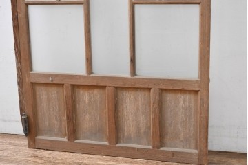 アンティーク建具　昭和初期　大正ロマン　幾何学的な意匠が目を引くガラス入りドア1枚　(R-083413)