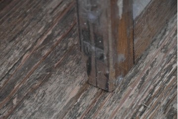 アンティーク建具　昭和初期　大正ロマン　幾何学的な意匠が目を引くガラス入りドア1枚　(R-083413)