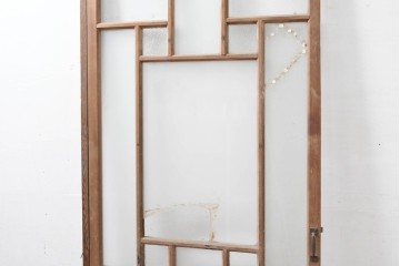 アンティーク建具　昭和初期　大正ロマン　幾何学的な意匠が目を引くガラス入りドア1枚　(R-083413)