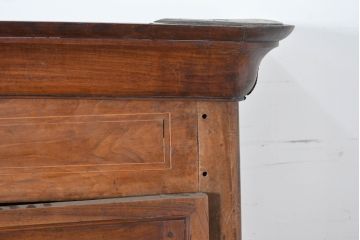 フランスアンティーク　ブラックウォールナット無垢材が使われた贅沢な逸品!!　分解可能な特大アルモワールキャビネット(ワードローブ、洋服タンス、収納棚、戸棚、食器棚、本棚)(R-083414)