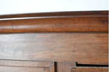フランスアンティーク　ブラックウォールナット無垢材が使われた贅沢な逸品!!　分解可能な特大アルモワールキャビネット(ワードローブ、洋服タンス、収納棚、戸棚、食器棚、本棚)(R-083414)