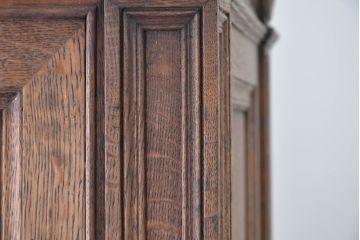 フランスアンティーク　超特大!!　超希少!!　オーク材　分解可能　上開き扉の付いた上質な作りのライブラリーキャビネット(収納棚、戸棚、本箱、本棚、ブックケース)(R-083415)
