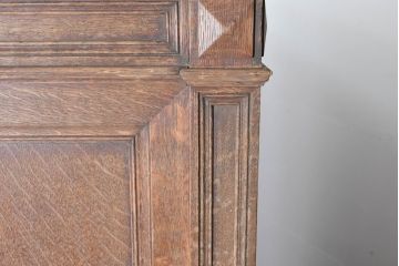 フランスアンティーク　超特大!!　超希少!!　オーク材　分解可能　上開き扉の付いた上質な作りのライブラリーキャビネット(収納棚、戸棚、本箱、本棚、ブックケース)(R-083415)