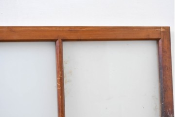 アンティーク建具　昭和初期　素朴な佇まいのガラス窓2枚セット　(R-083416)