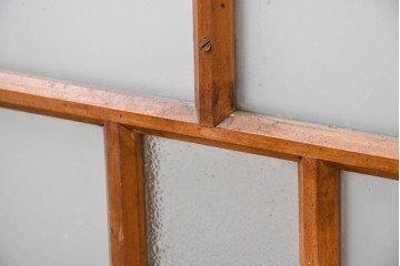 アンティーク建具　昭和初期　素朴な佇まいのガラス窓2枚セット　(R-083416)