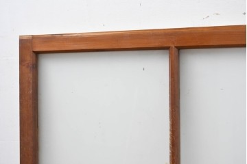 アンティーク建具　昭和初期　素朴な佇まいのガラス窓2枚セット　(R-083416)