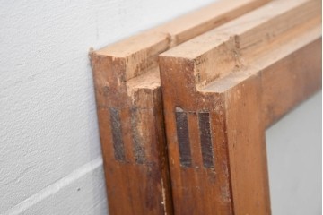 アンティーク建具　昭和初期　素朴な佇まいのガラス窓2枚セット　(R-083416)