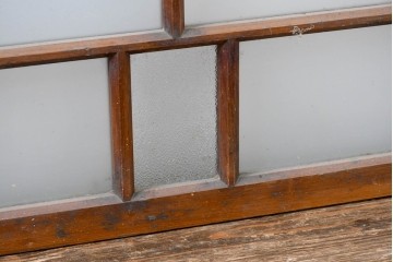 アンティーク建具　昭和初期　素朴な佇まいのガラス窓2枚セット　(R-083416)